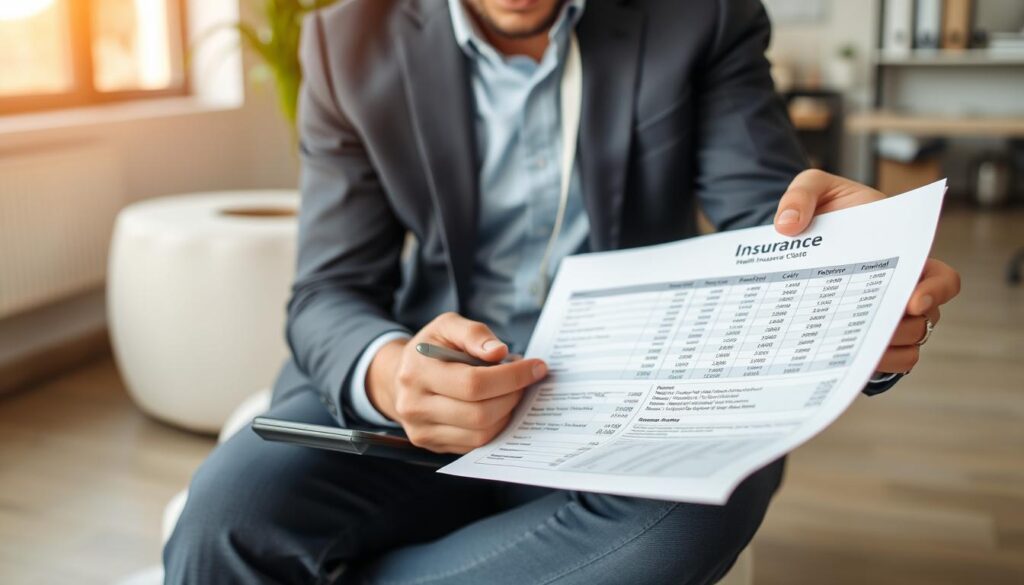 Business owner analyzing employer health insurance quote costs
