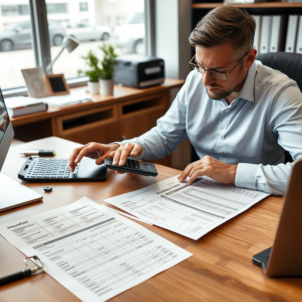 Business owner comparing multiple insurance quotes