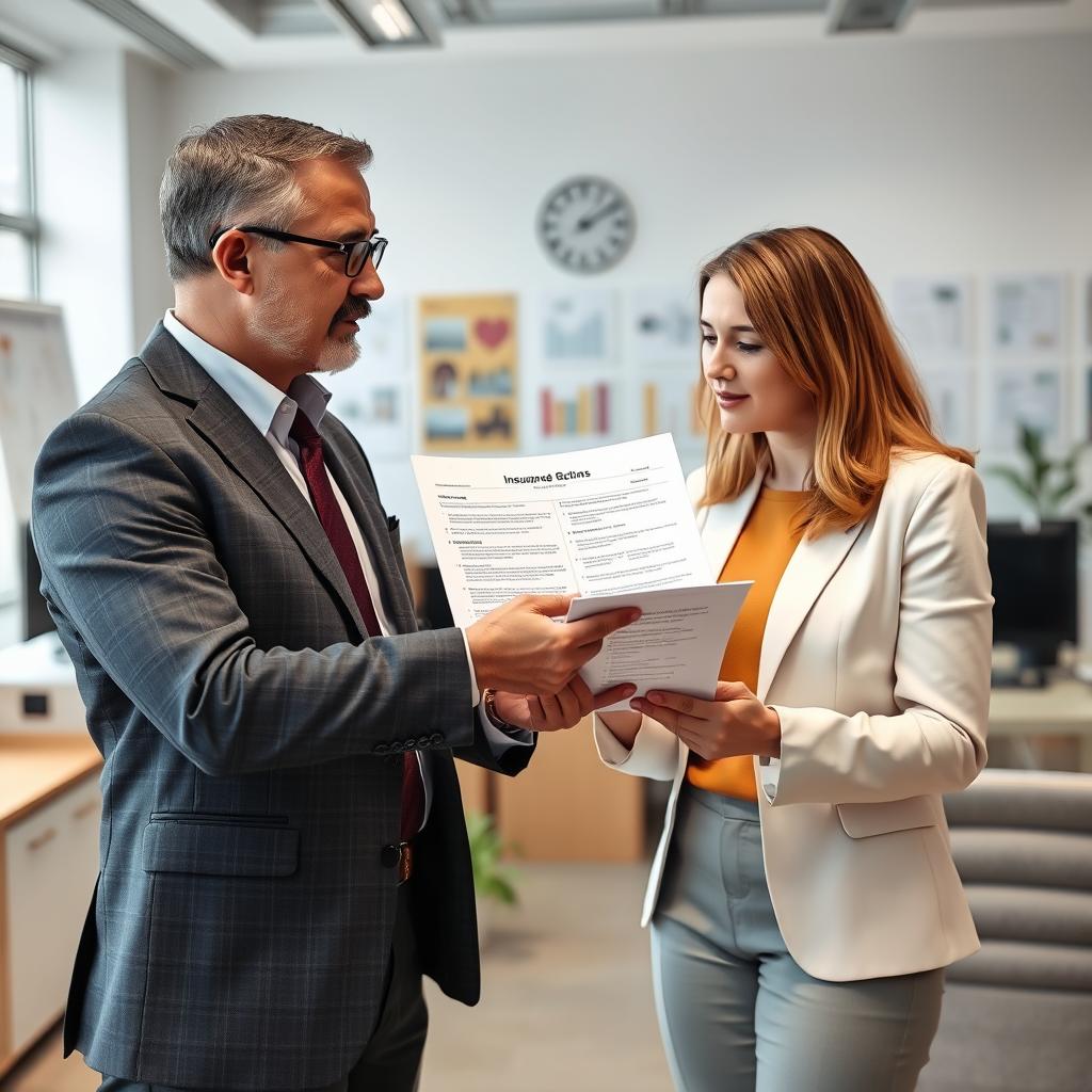 Business owner meeting with experienced insurance agent