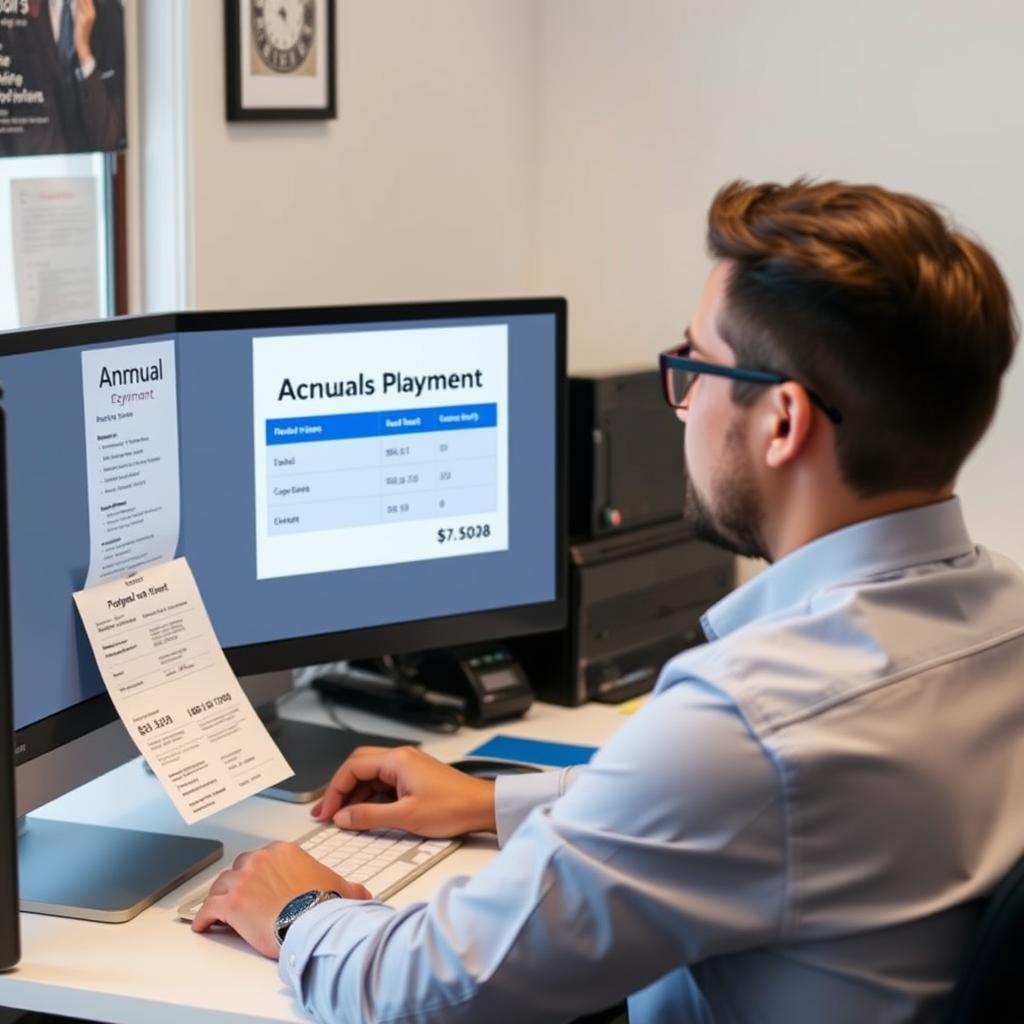 Business owner paying annual premium online