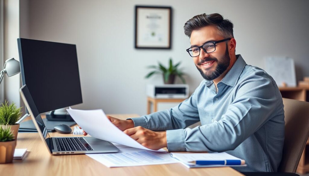 Business owner with peace of mind after securing general liability insurance