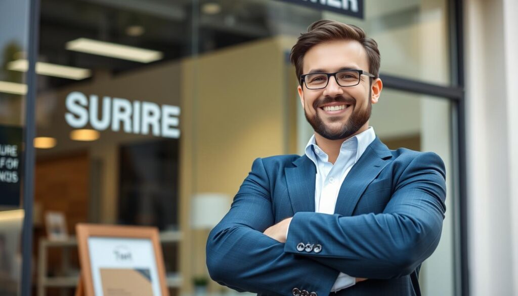 Business owner with peace of mind after securing million dollar business insurance coverage