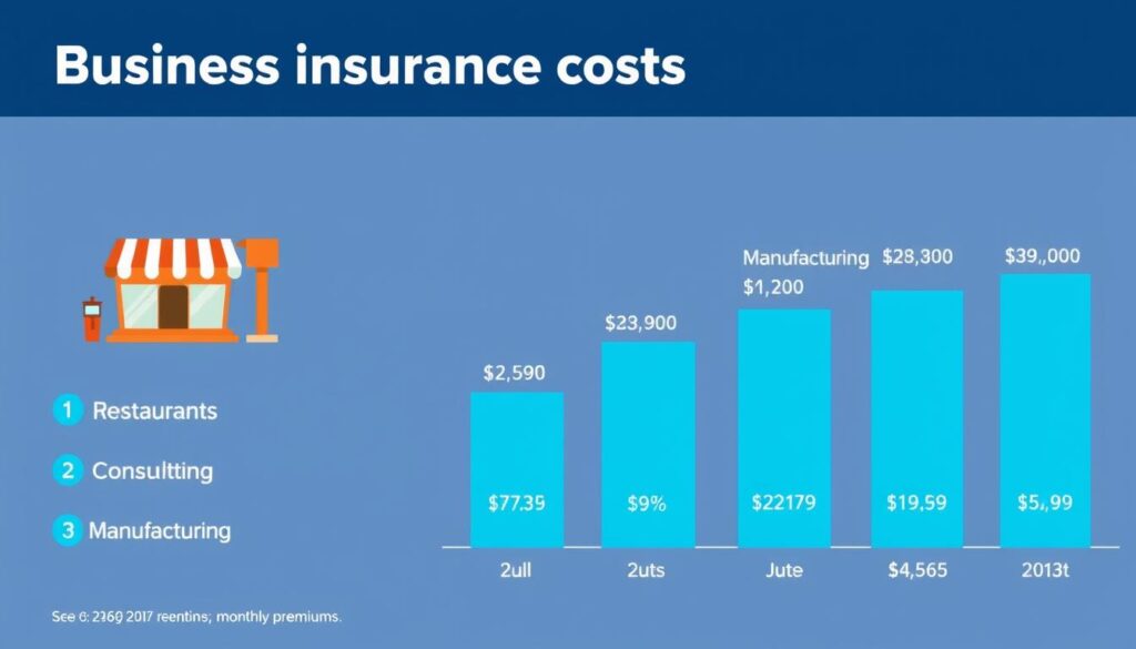 Chart comparing business insurance costs across different industries