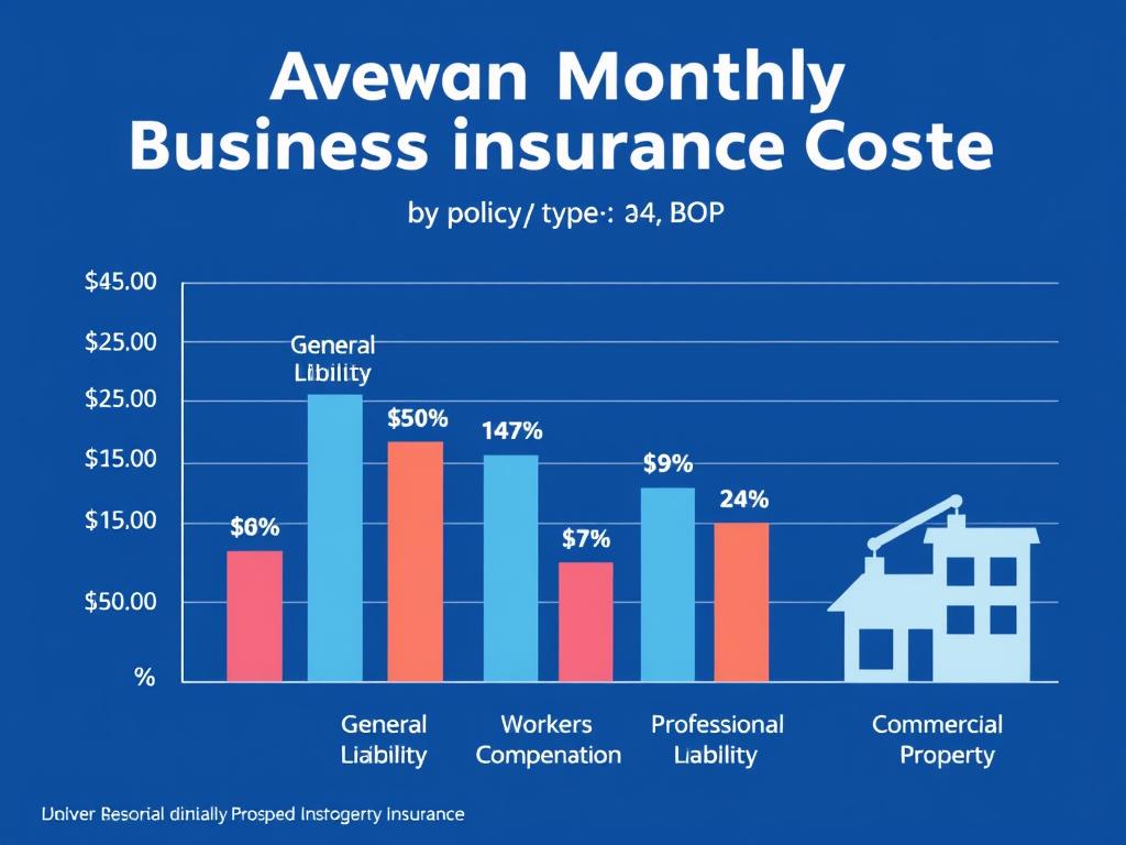 Chart showing average monthly business insurance costs by policy type