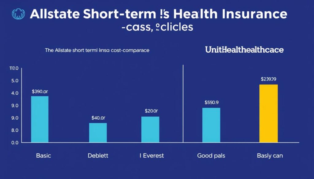 Comparison chart showing Allstate short-term health insurance costs versus competitors