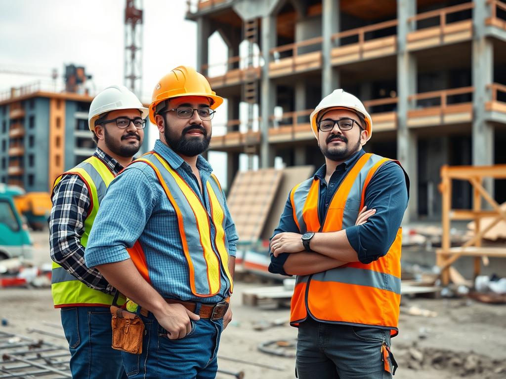 Construction workers at a job site representing high-risk industry for business insurance costs