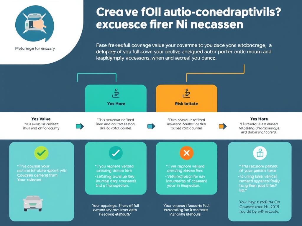 Decision flowchart for determining if auto insurance full coverage is worth it Decision flowchart for determining if auto insurance full coverage is worth it
