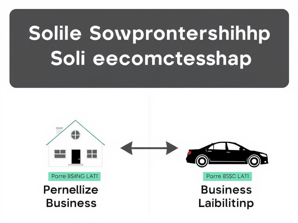Diagram showing no separation between personal and business assets in a sole proprietorship Diagram showing no separation between personal and business assets in a sole proprietorship