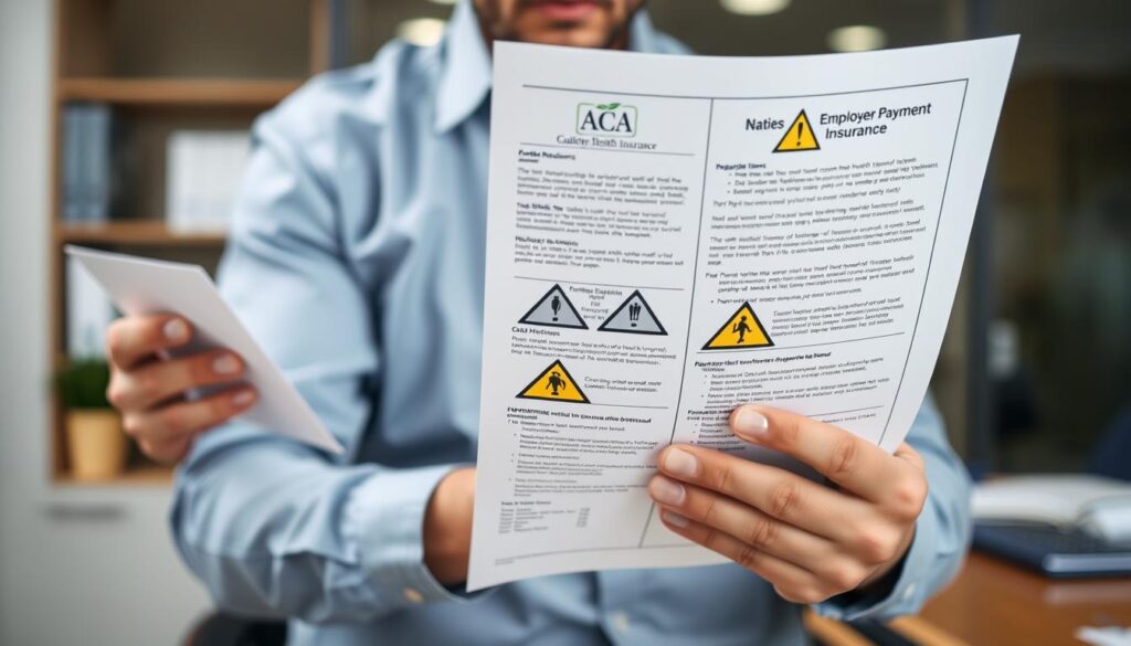 Employer reviewing ACA regulations about health insurance payments