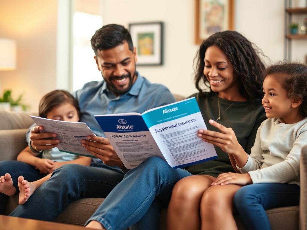 Family reviewing Allstate supplemental insurance options at home