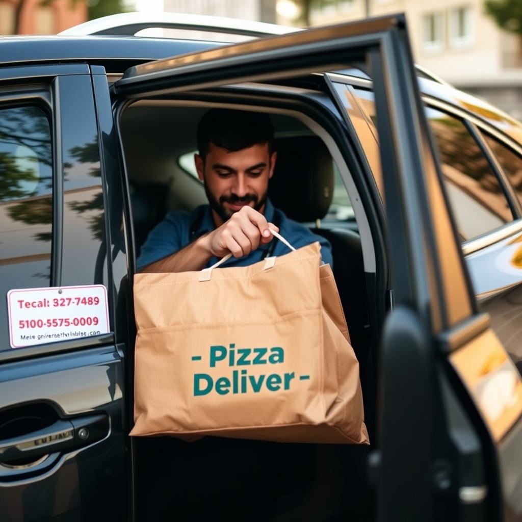 Food delivery driver using personal car for business