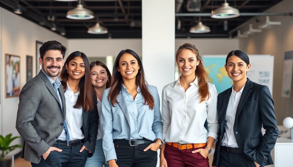 Happy small business team with affordable employee health insurance coverage