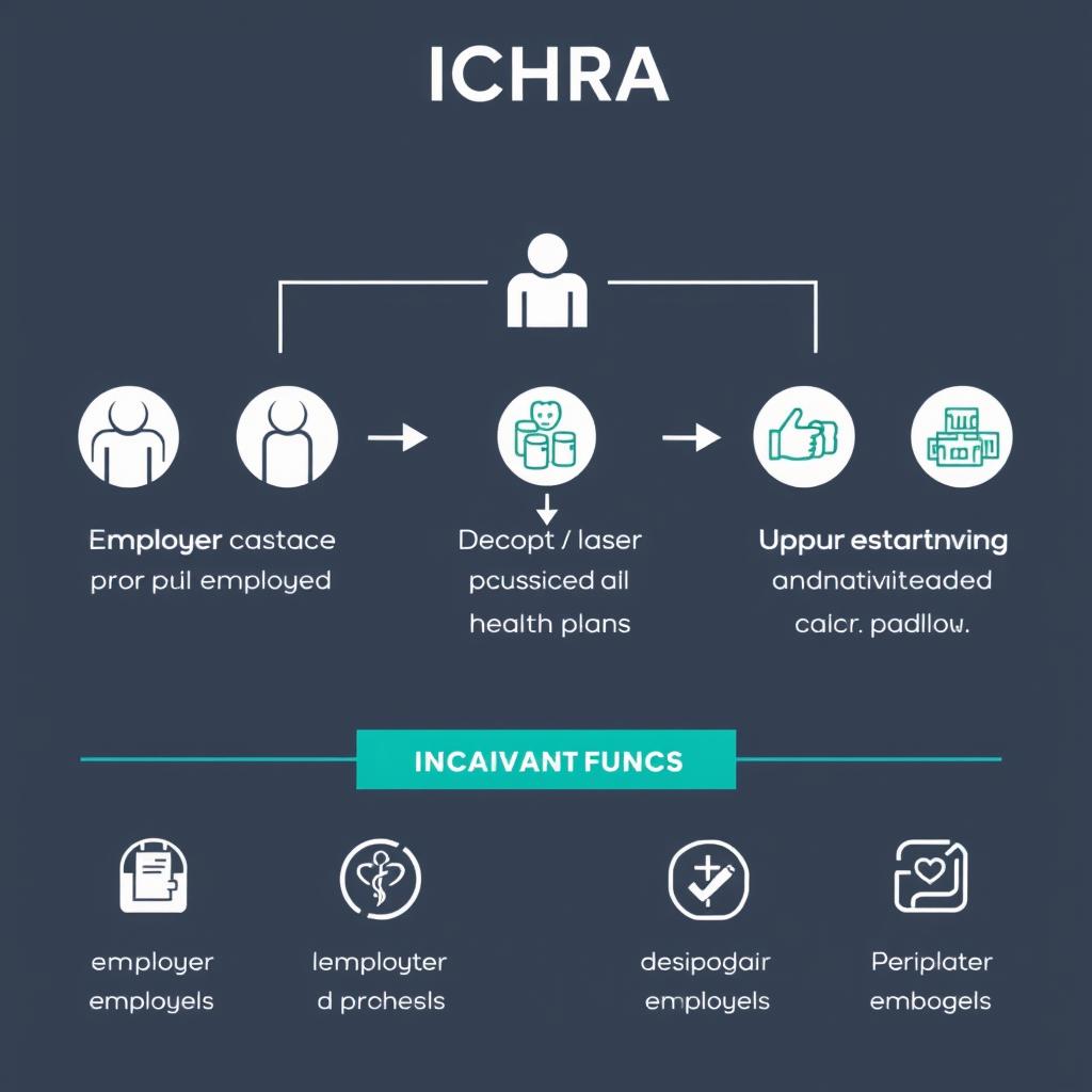 ICHRA diagram showing employer reimbursement for individual health plans