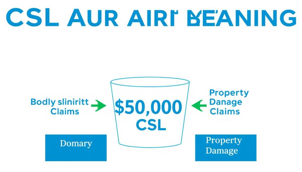 Illustration of CSL auto insurance meaning with a single pool of funds