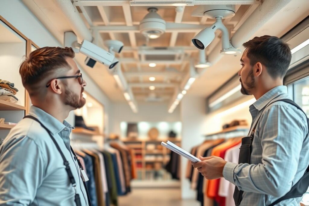 Small retail boutique with security system installation