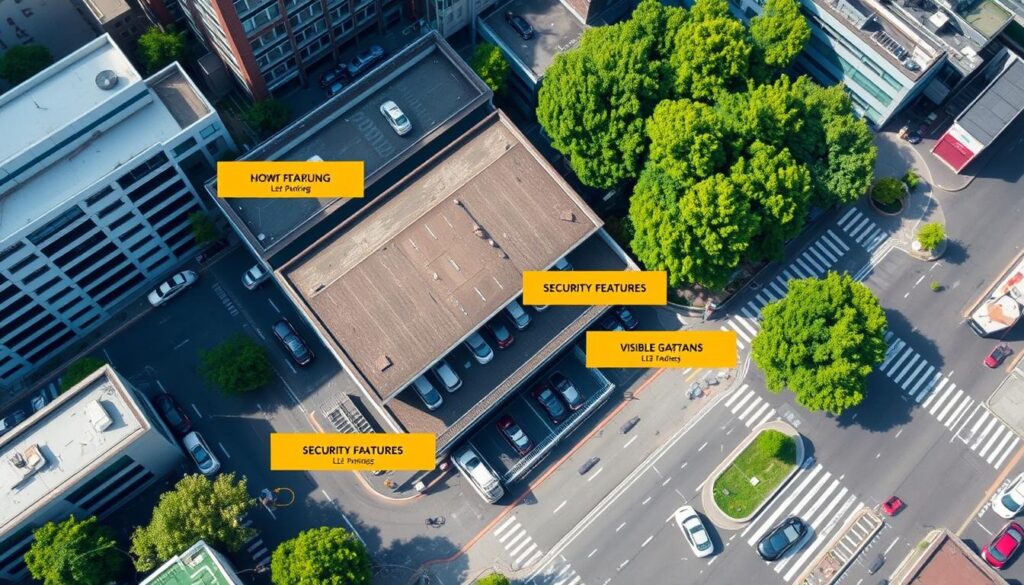 Urban parking garage showing factors that affect insurance costs for parking businesses Urban parking garage showing factors that affect insurance costs for parking businesses